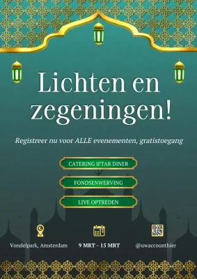 Groene Traditionele Ramadan Evenement Promotie Web Poster