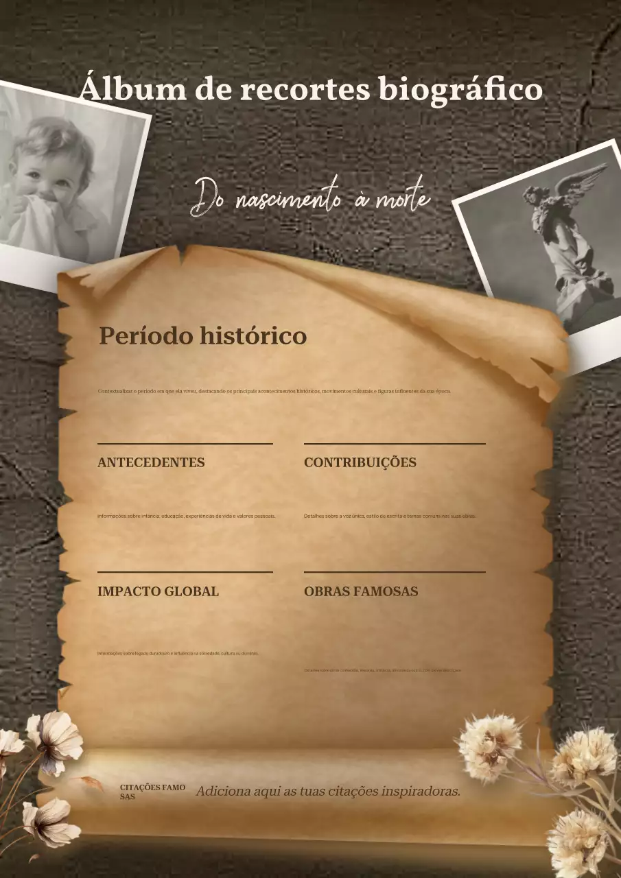 guia biográfico castanho vintage