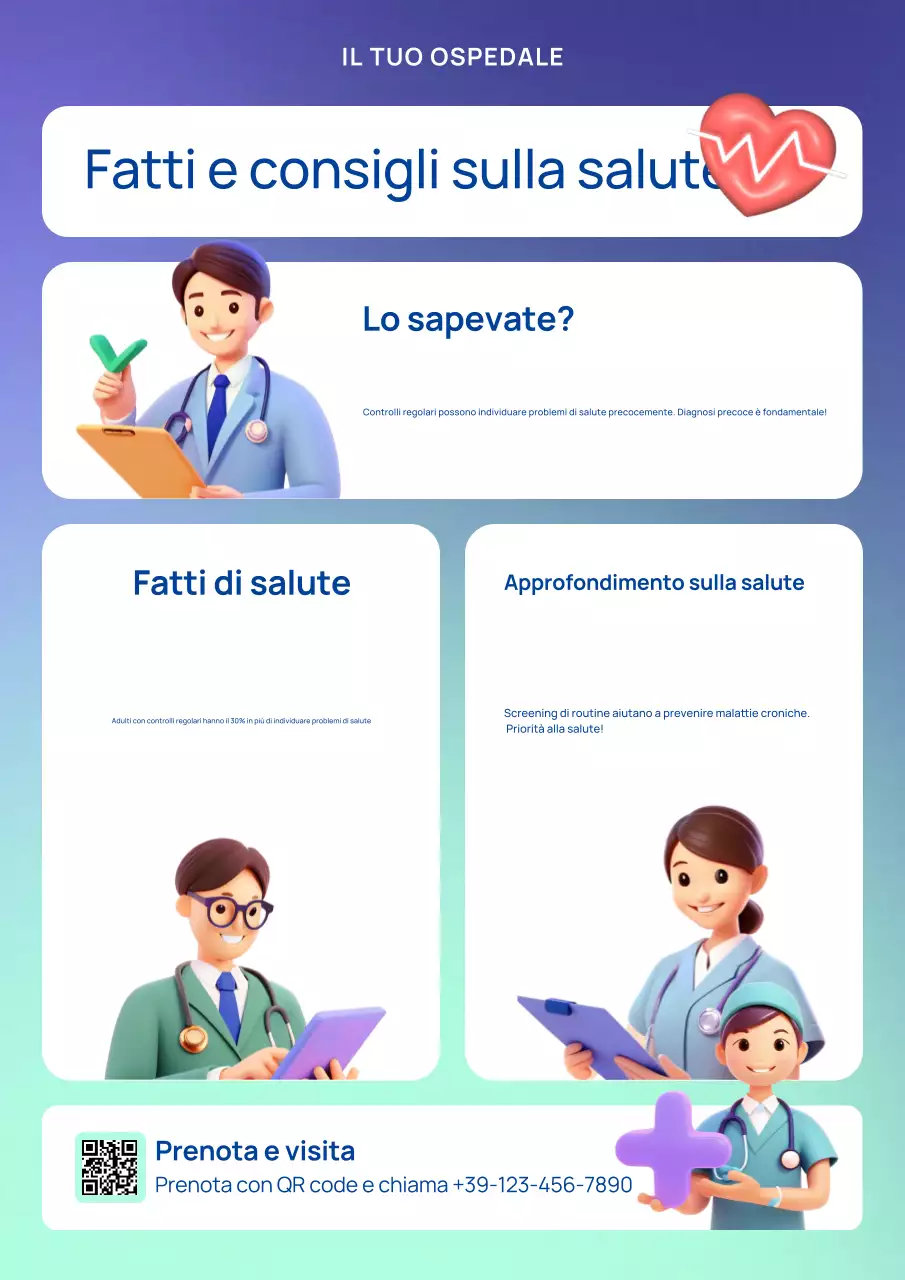 manifesto blu di annuncio sanitario moderno