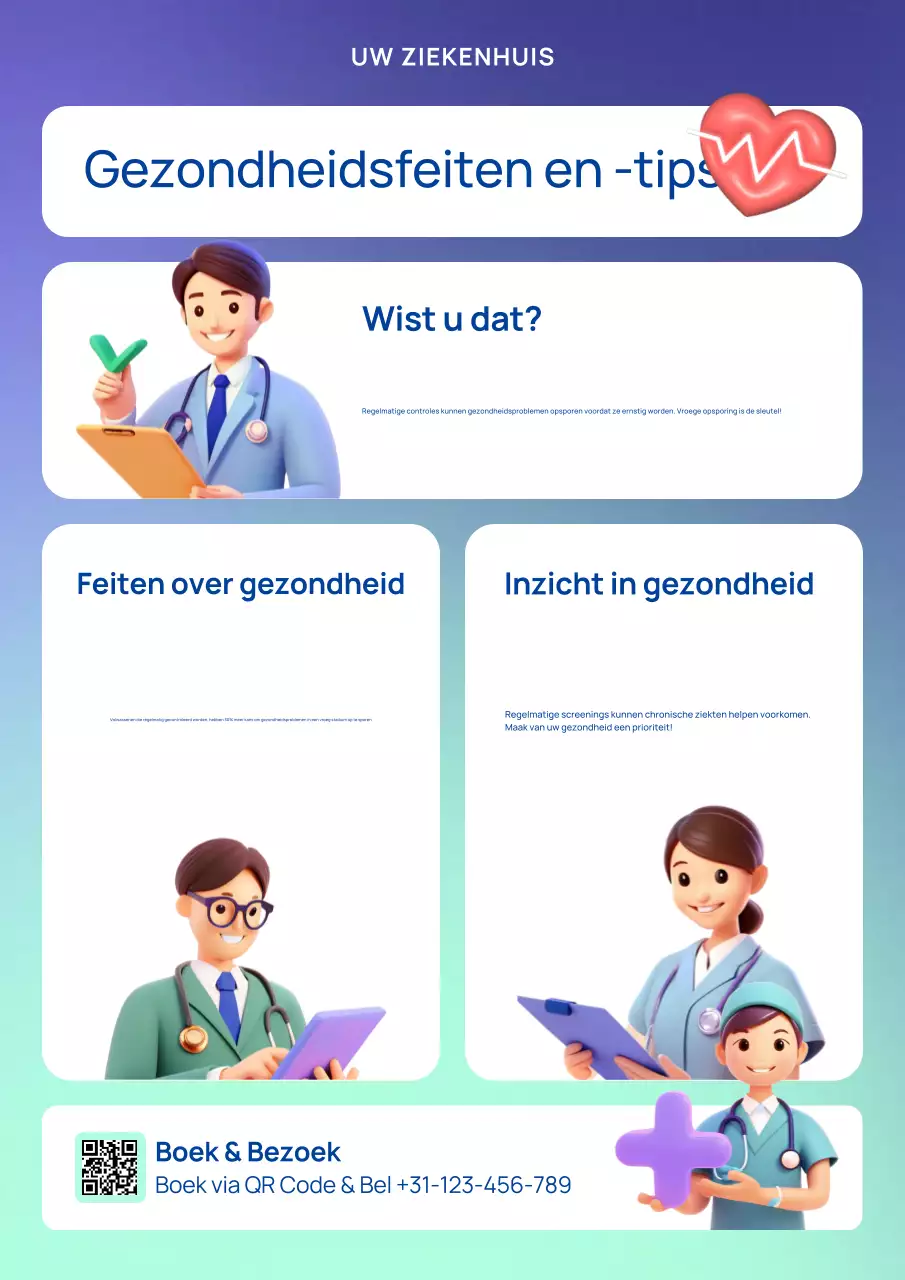 blauwe moderne gezondheidsaankondiging poster