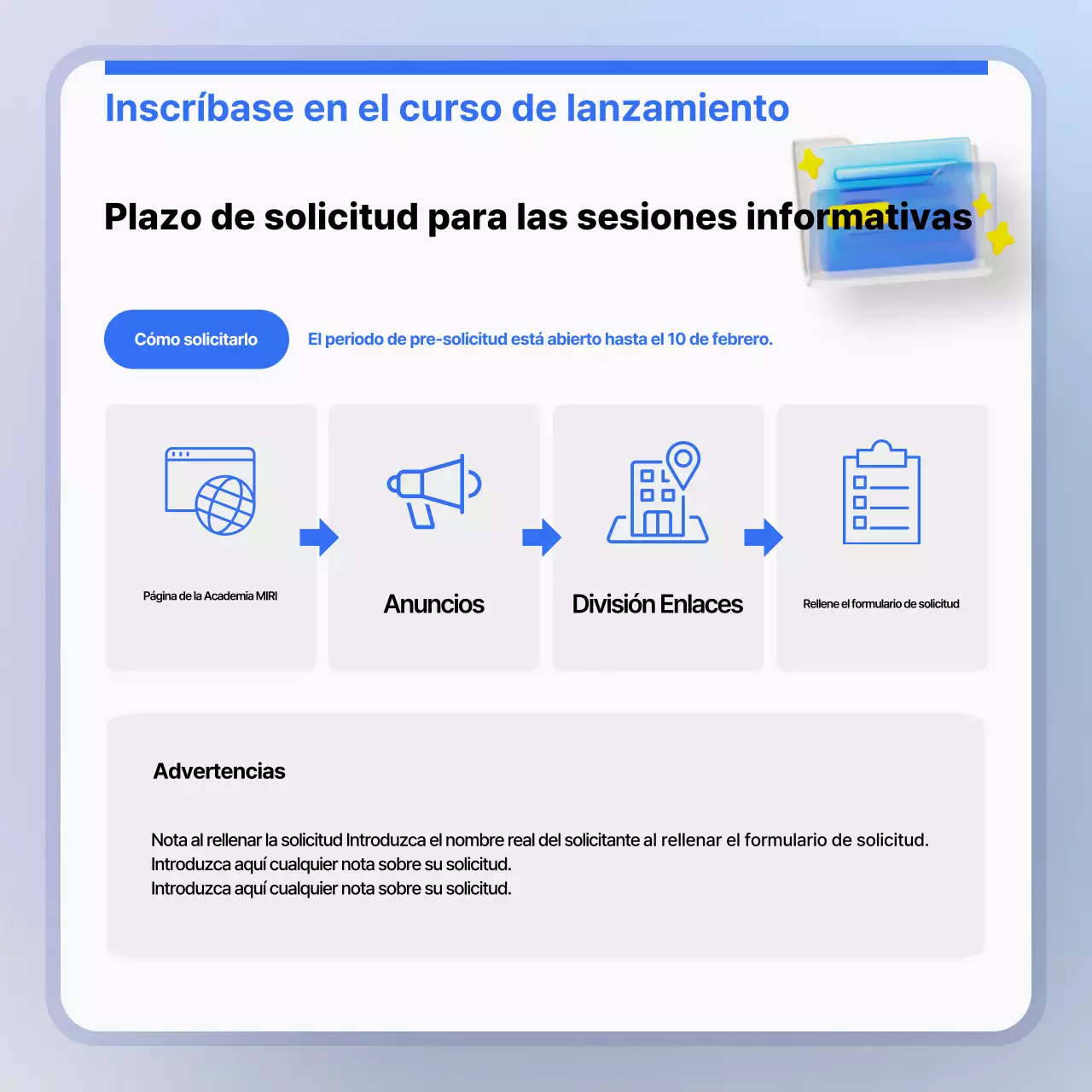 Promover presentaciones empresariales modernas en azul claro