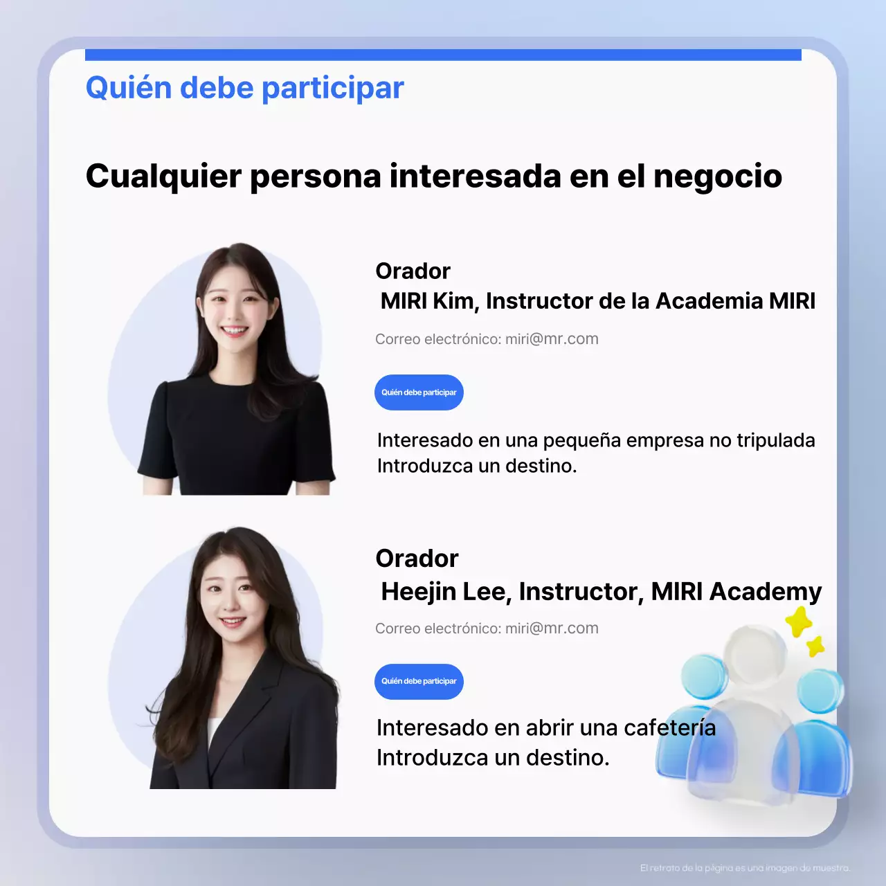 Promover presentaciones empresariales modernas en azul claro