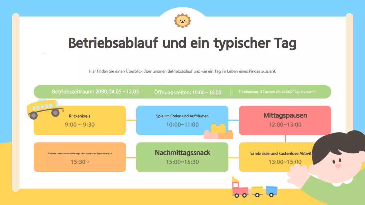 Niedliche Orientierungshilfe für Eltern in Hellblau und Gelb