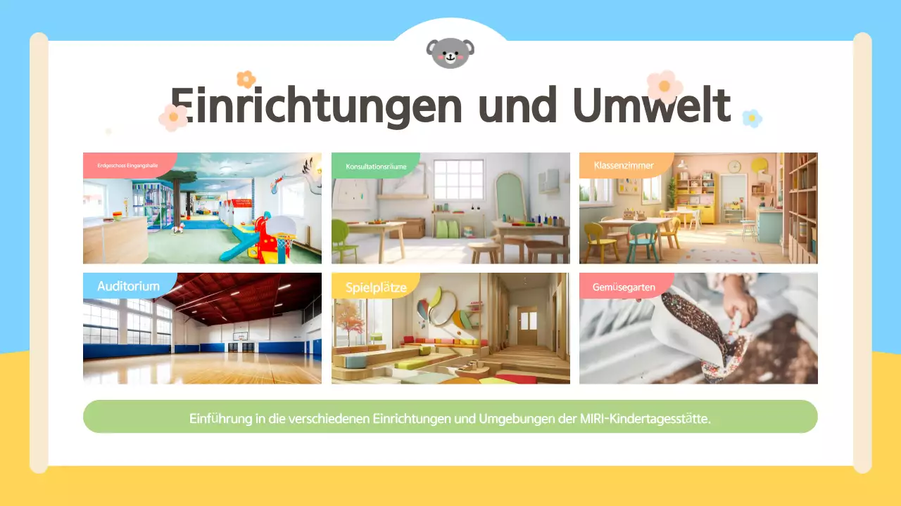 Niedliche Orientierungshilfe für Eltern in Hellblau und Gelb