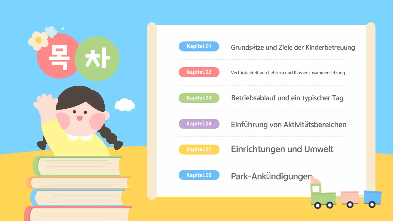 Niedliche Orientierungshilfe für Eltern in Hellblau und Gelb