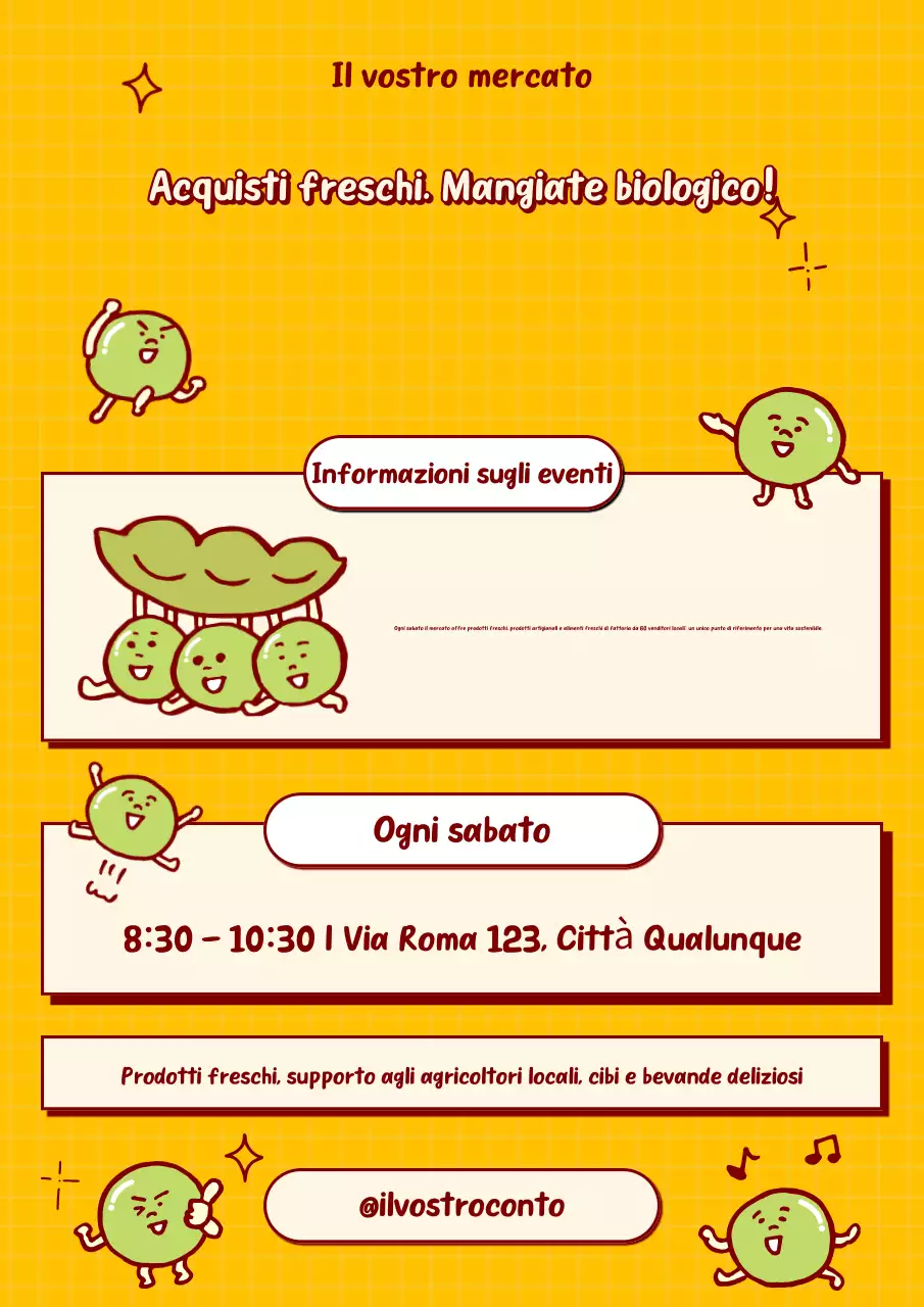 manifesto giallo ludico organico per la promozione di un evento