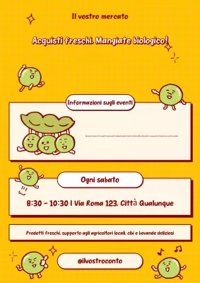 manifesto giallo ludico organico per la promozione di un evento