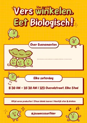 gele speelse biologische evenementposter
