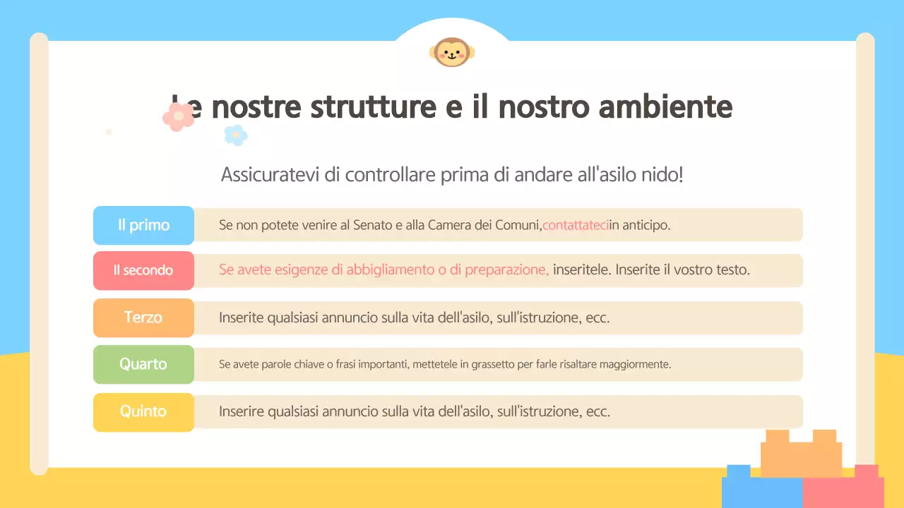 Guida all'orientamento dei genitori in azzurro e giallo