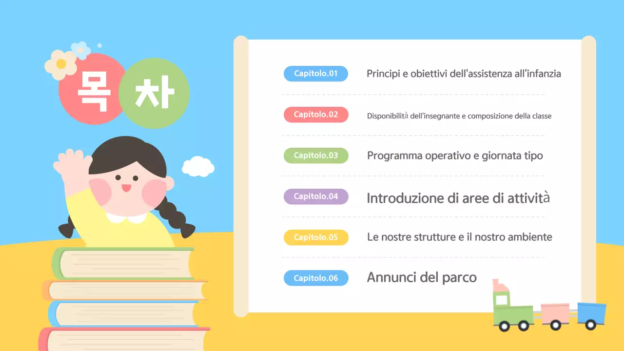 Guida all'orientamento dei genitori in azzurro e giallo