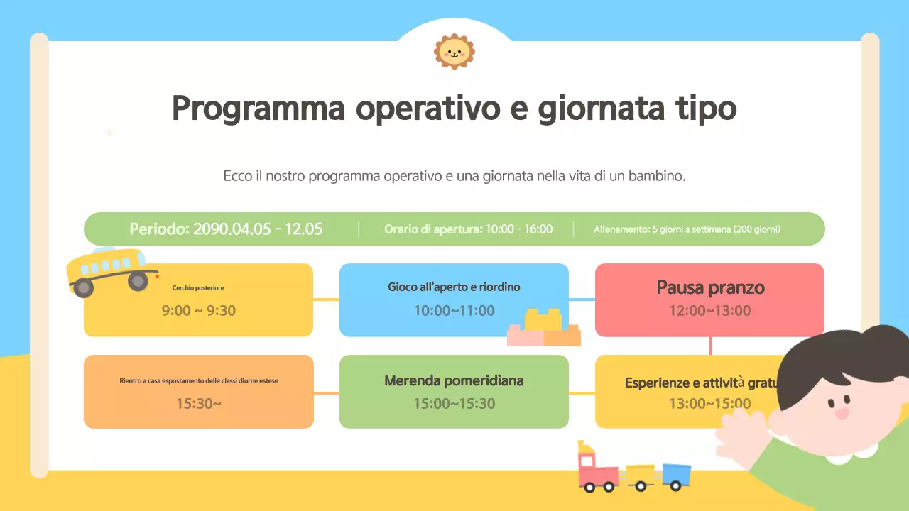 Guida all'orientamento dei genitori in azzurro e giallo