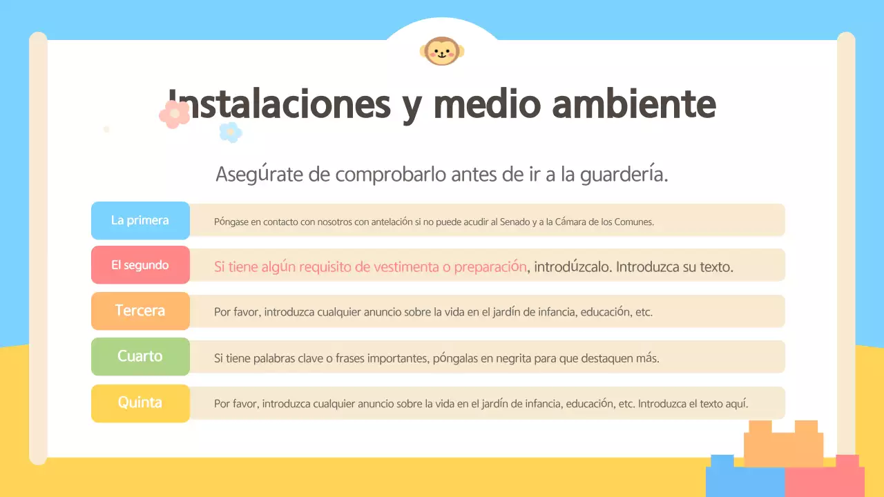 Simpática Guía de orientación para padres en azul claro y amarillo