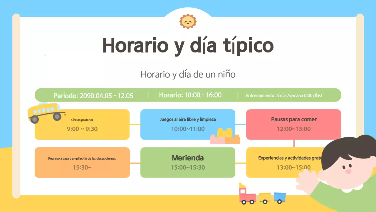 Simpática Guía de orientación para padres en azul claro y amarillo