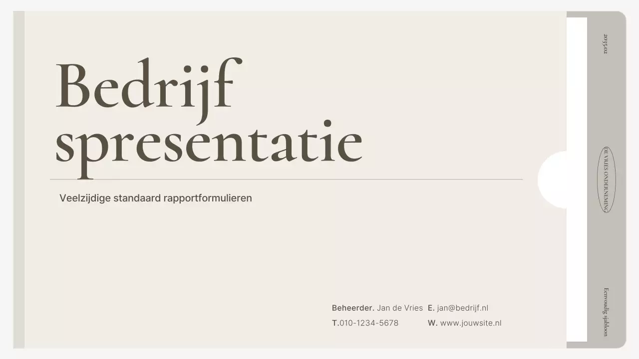 Een eenvoudig bedrijfsplan in beige