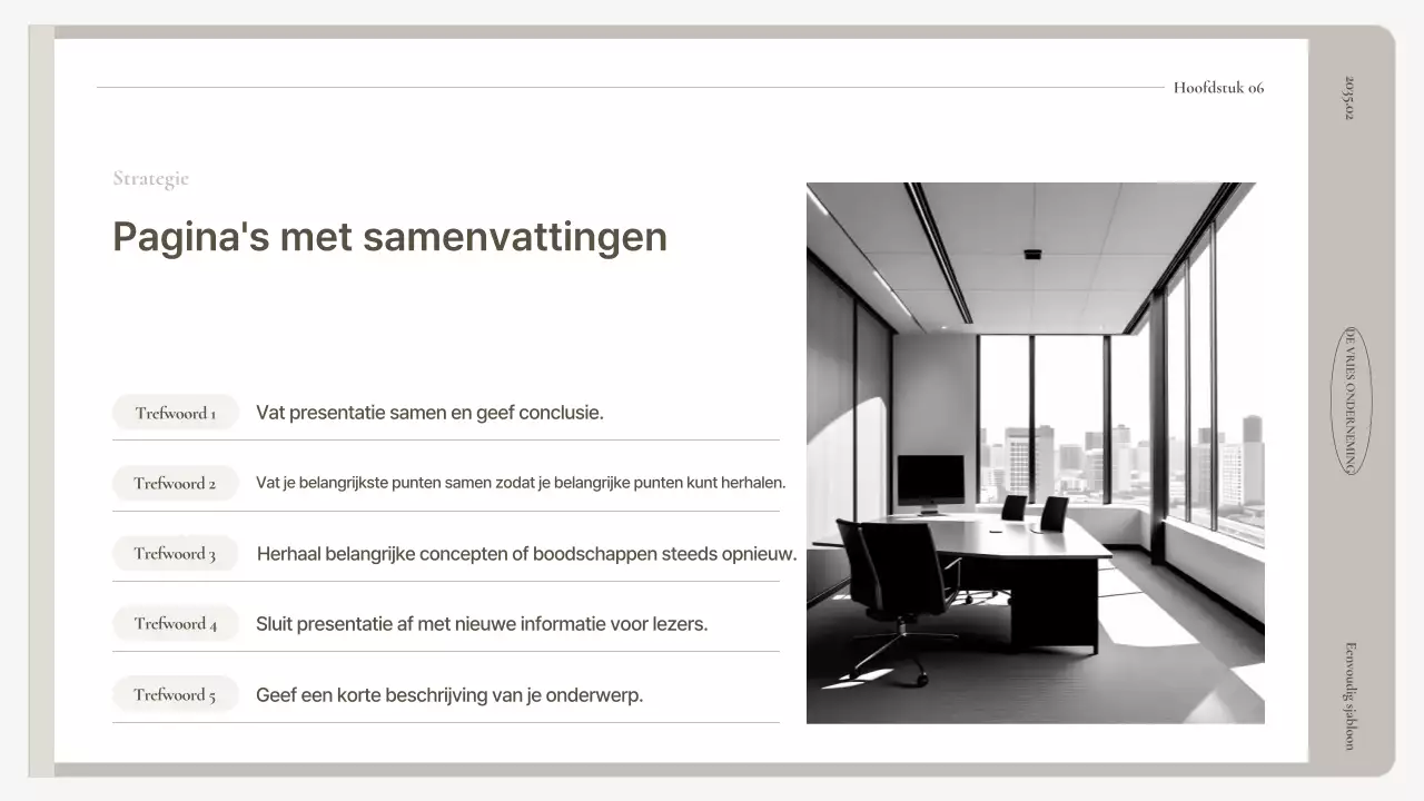 Een eenvoudig bedrijfsplan in beige