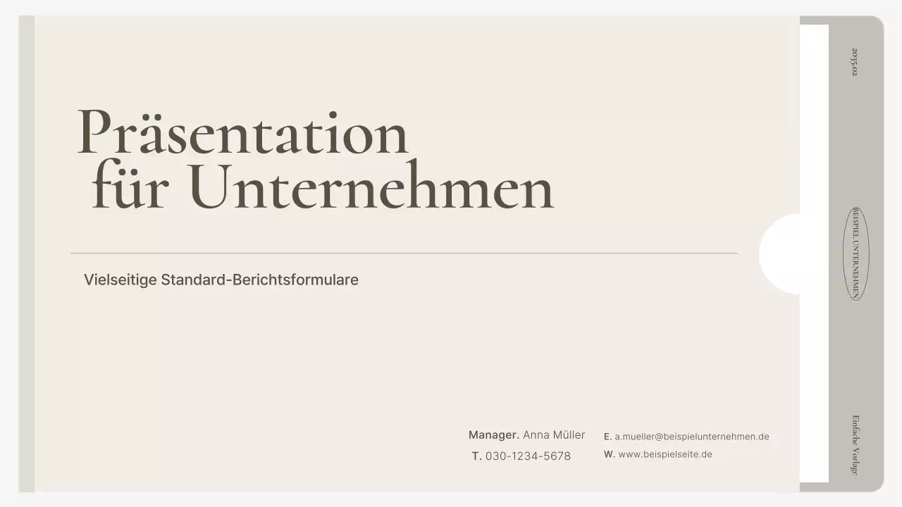 Ein einfacher Geschäftsplan in Beige