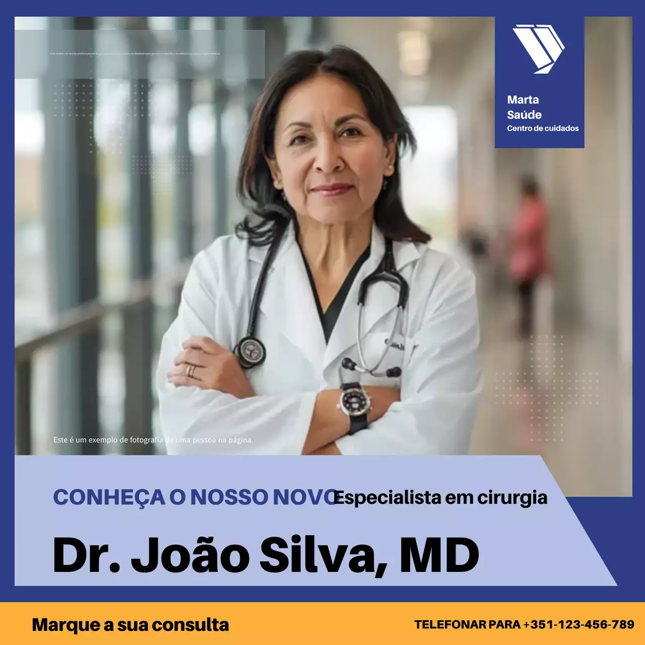 apresentação da equipa médica profissional azul