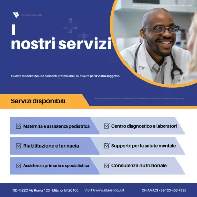 pubblicità del servizio sanitario professionale blu