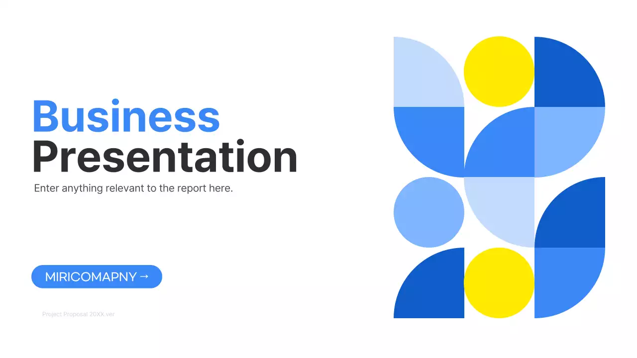 Báo cáo kinh doanh hình học màu xanh