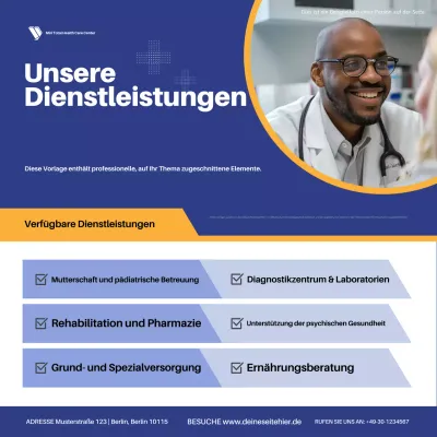 blue professional healthcare service Anzeige