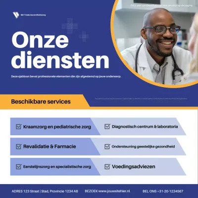 blauwe professionele gezondheidszorg advertentie