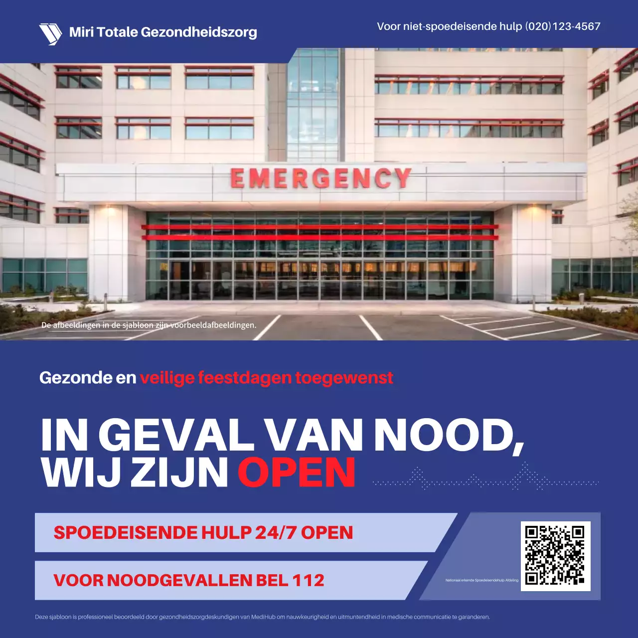 blauwe vetgedrukte noodoproep