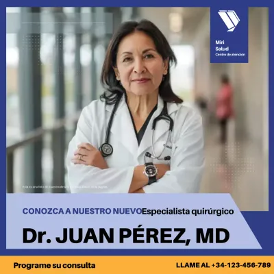 presentación del equipo médico profesional azul