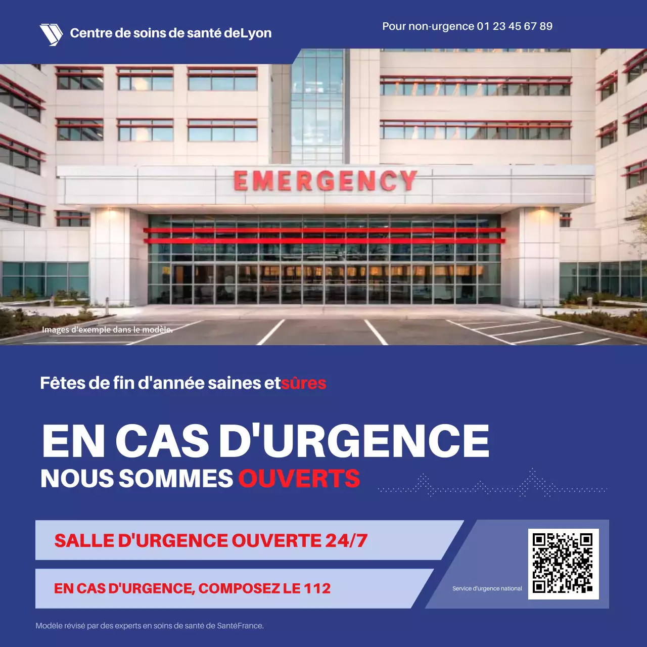 annonce d'urgence en bleu gras