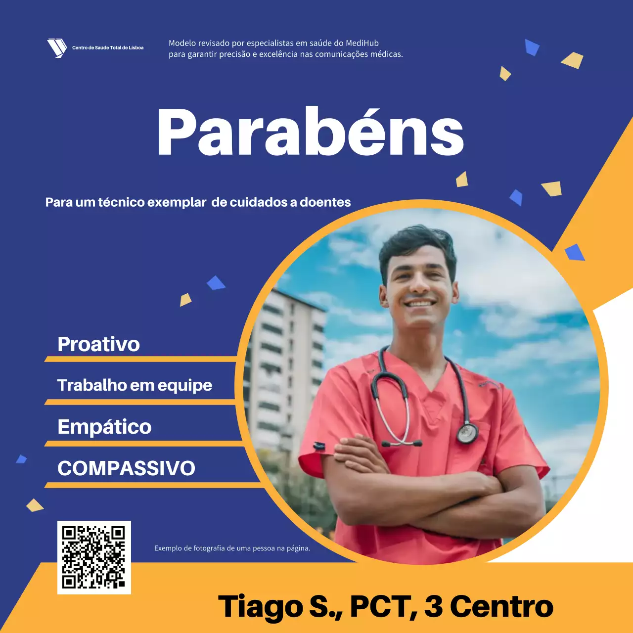 aviso de cuidados de saúde blue mordern