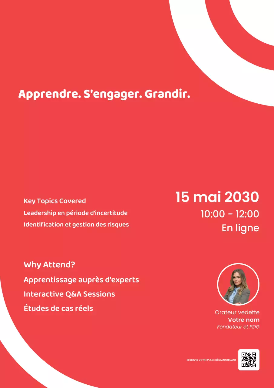 Annonce d'un événement de leadership moderne rouge