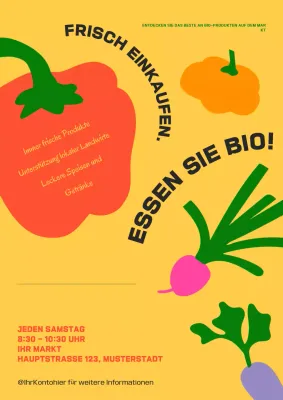 Bio-Lebensmittelmarkt Promotion Web Poster