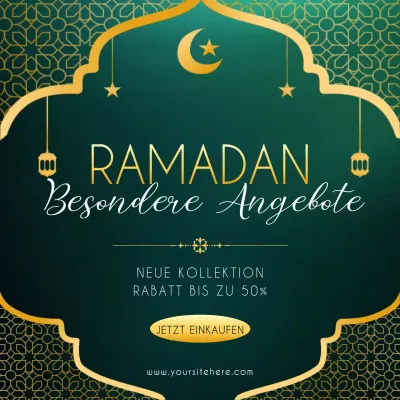 Grüner Gradient Ornament Ramadan Verkauf Förderung Social Media Vorlage