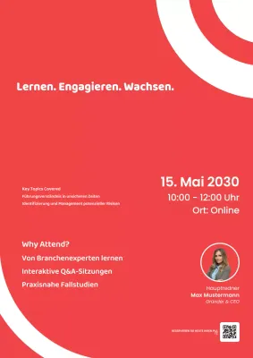 Red Modern Leadership Event Ankündigung