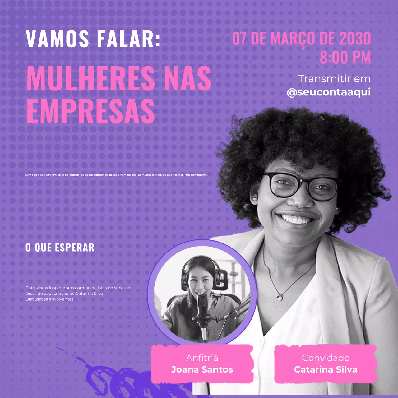 Promoção corporativa moderna roxa