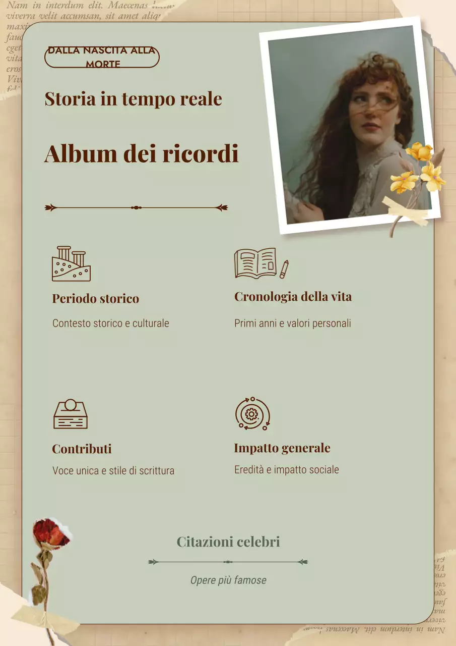 guida biografica vintage beige