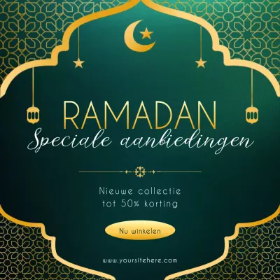 Groen verloop ornament Ramadan verkoop promotie social media sjabloon