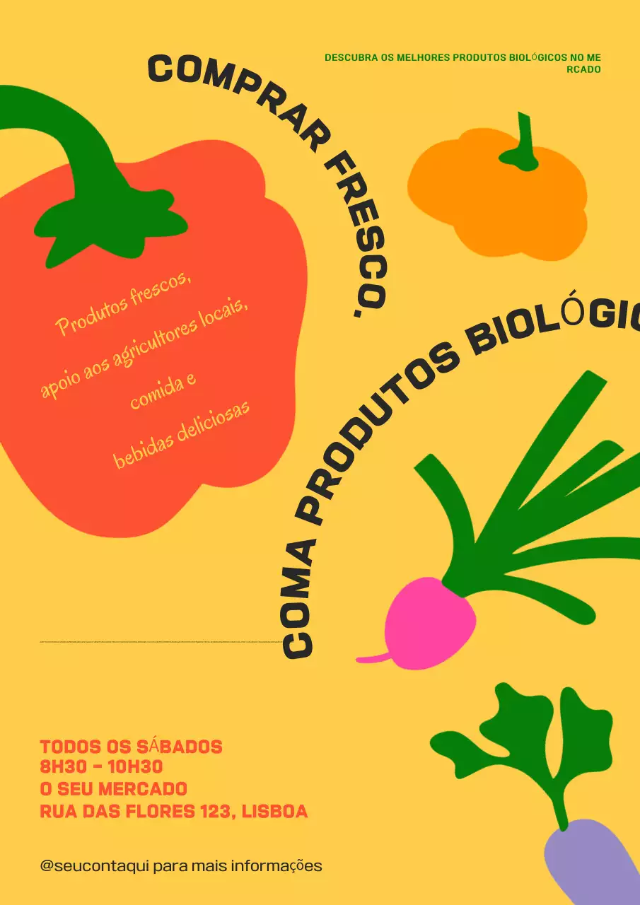 Cartaz Web de promoção do mercado de alimentos biológicos