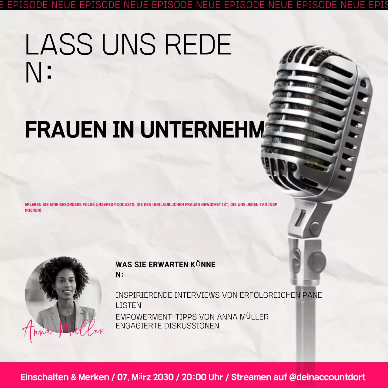 grau modern podcast ankündigung