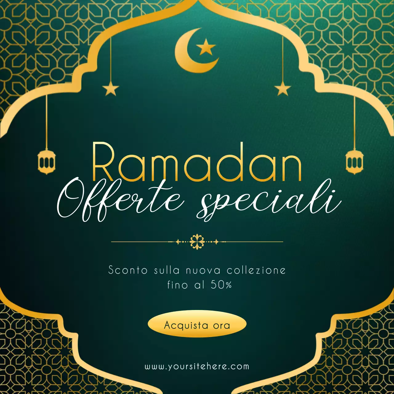 Verde gradiente ornamento Ramadan vendita promozione modello social media
