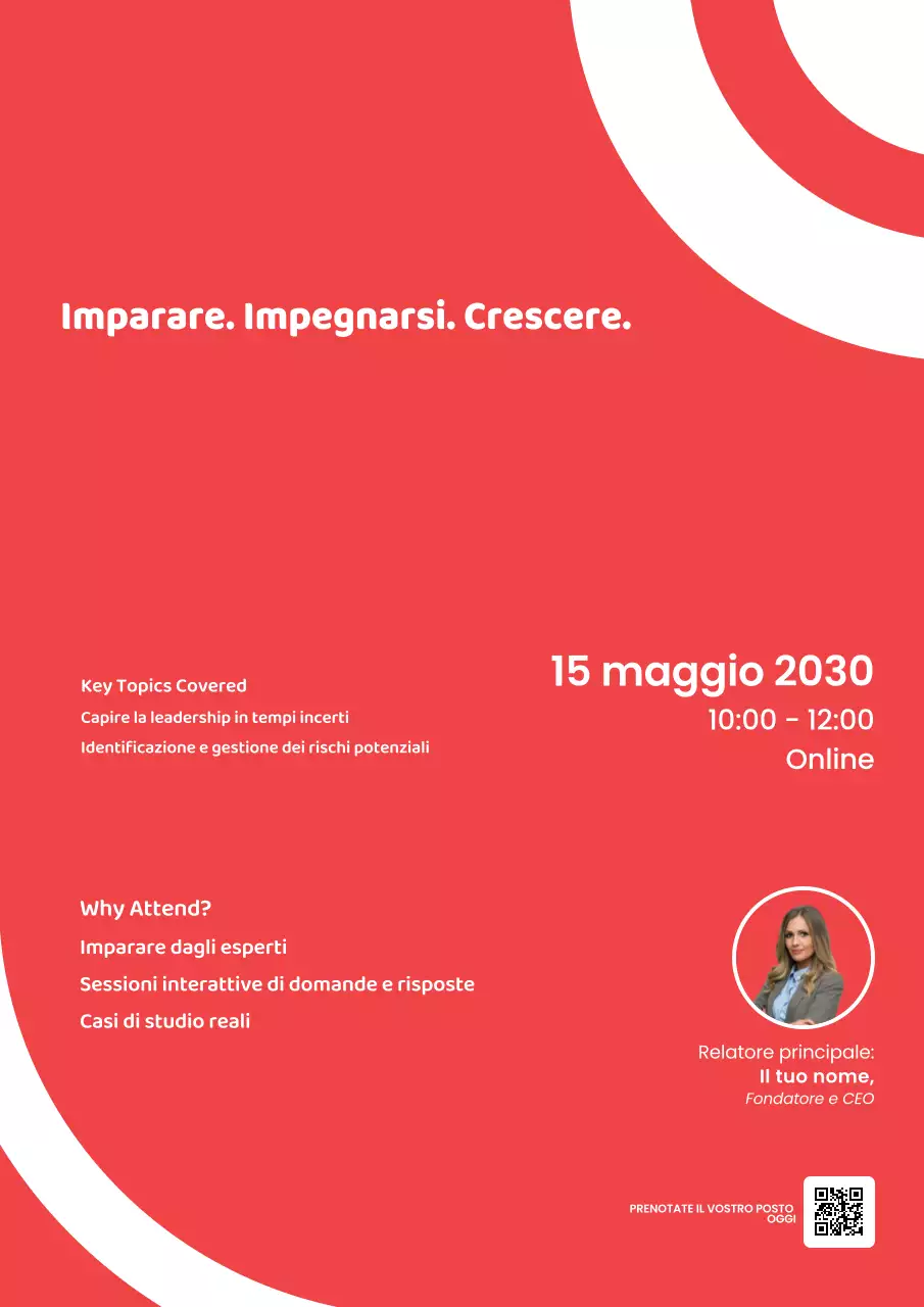 Annuncio dell'evento Red Modern Leadership