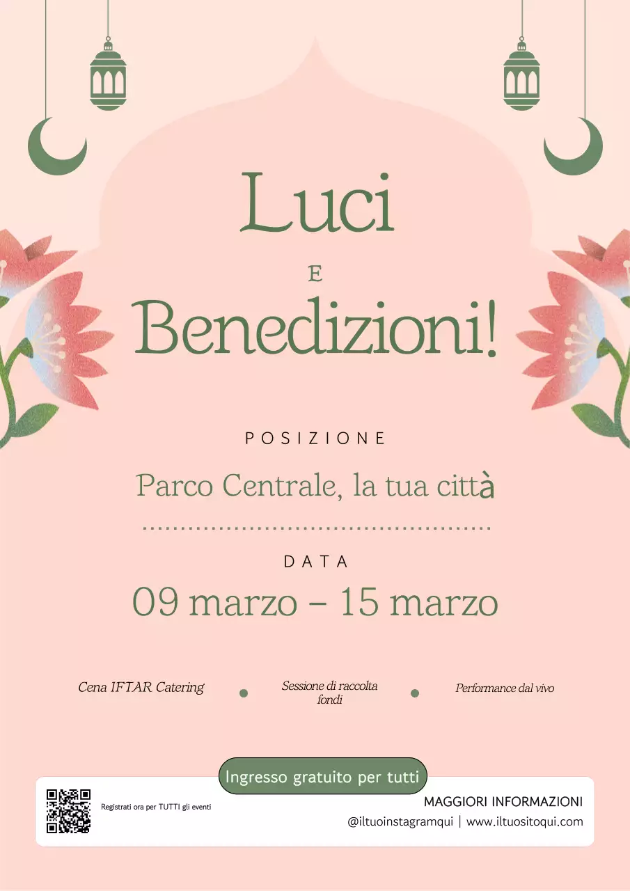 annuncio di evento Ramadan elegante beige