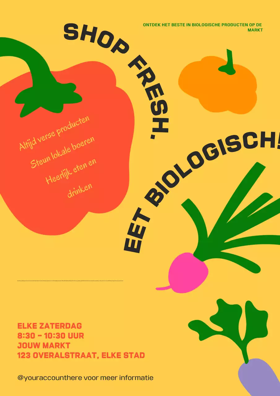 Biologische Voedingsmarkt Promotie Web Poster