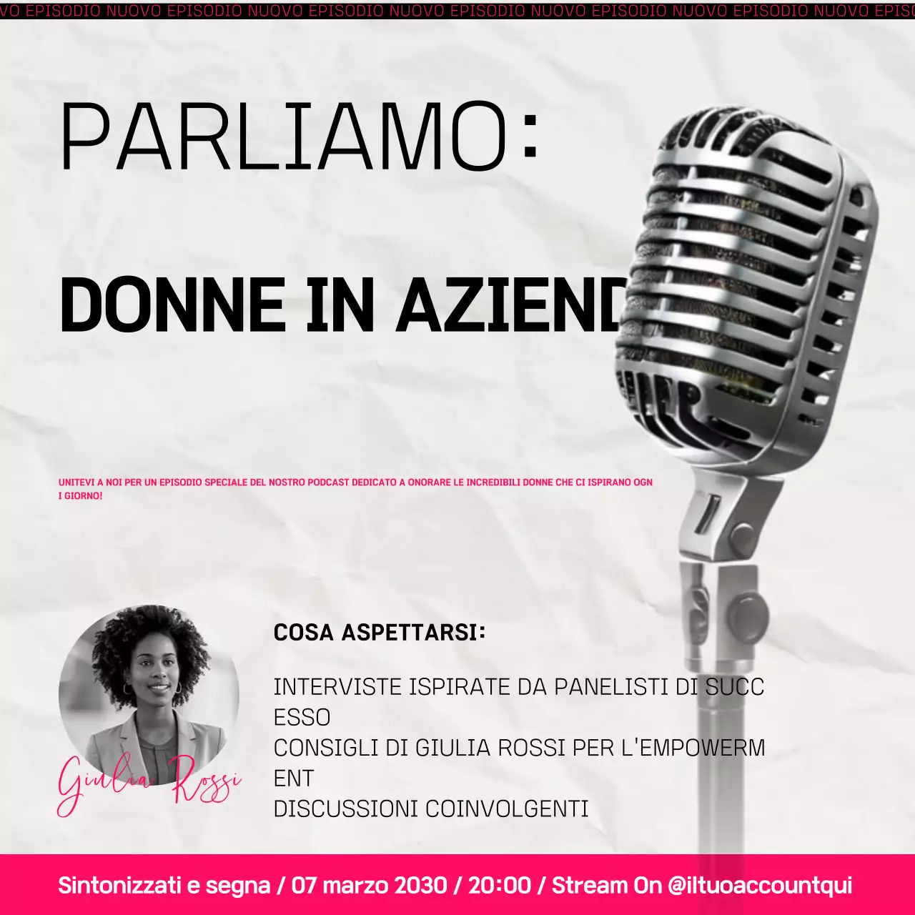 annuncio podcast grigio moderno