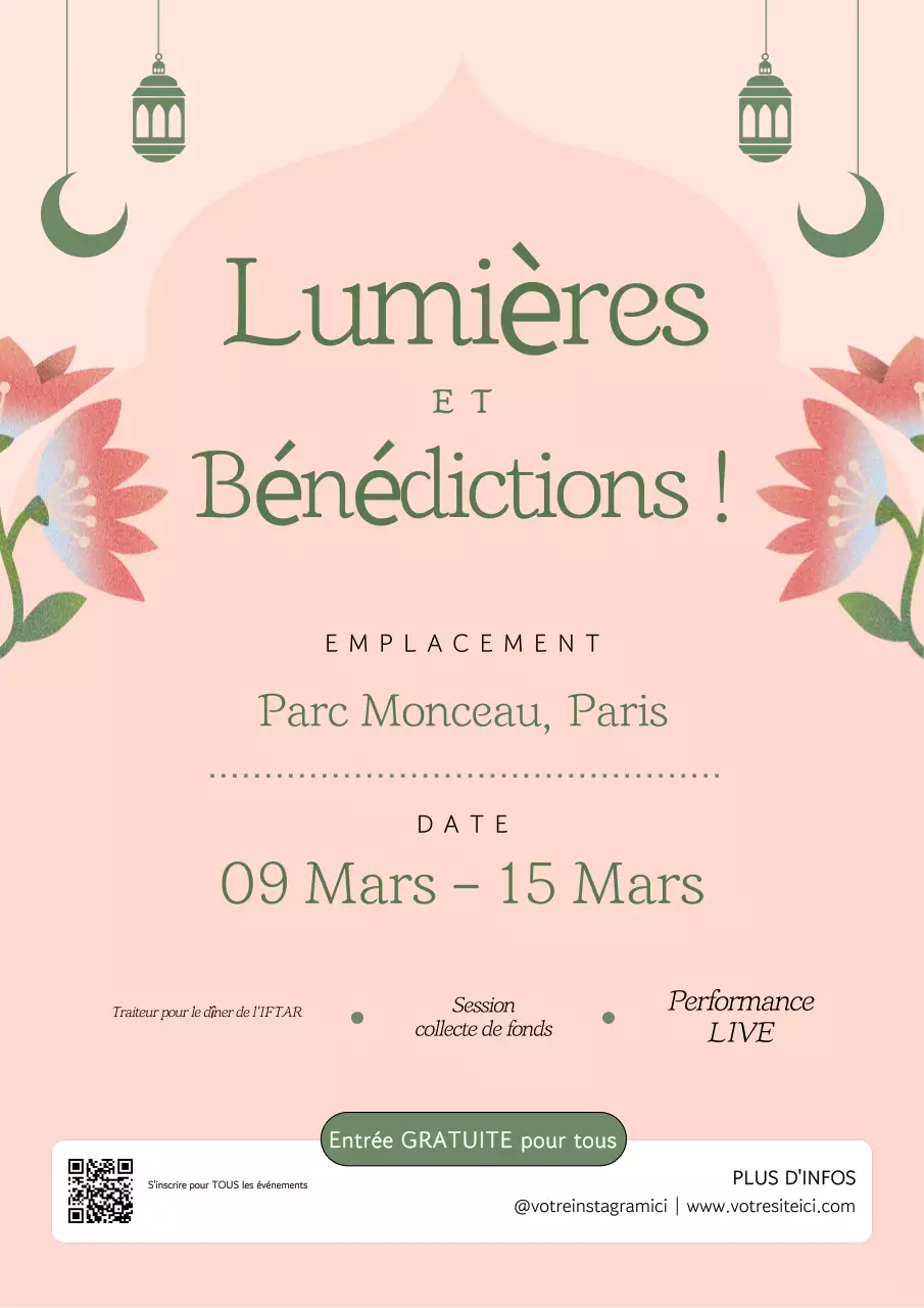 beige élégant annonce de l'événement du Ramadan