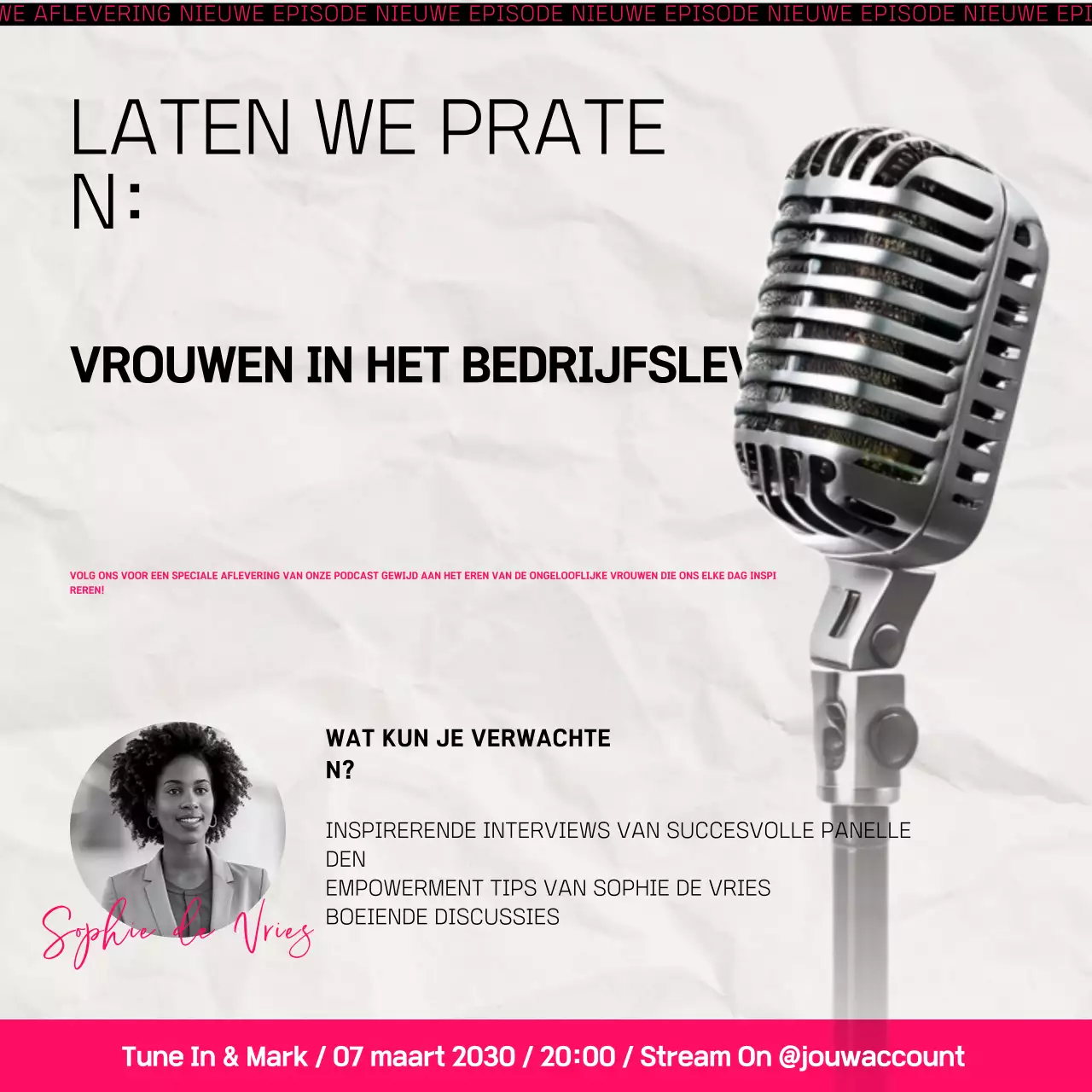 aankondiging grijze moderne podcast