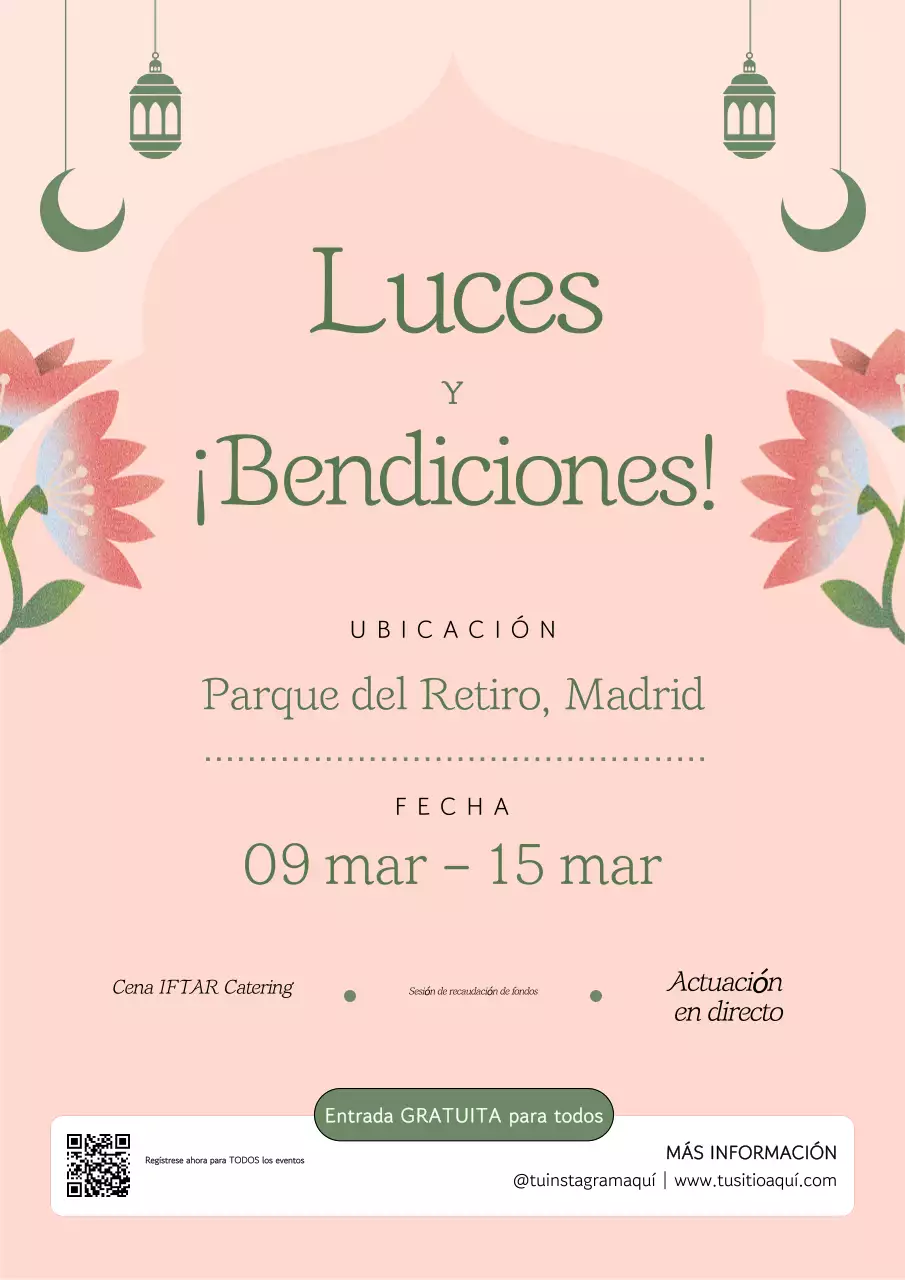 beige elegante anuncio de evento de Ramadán