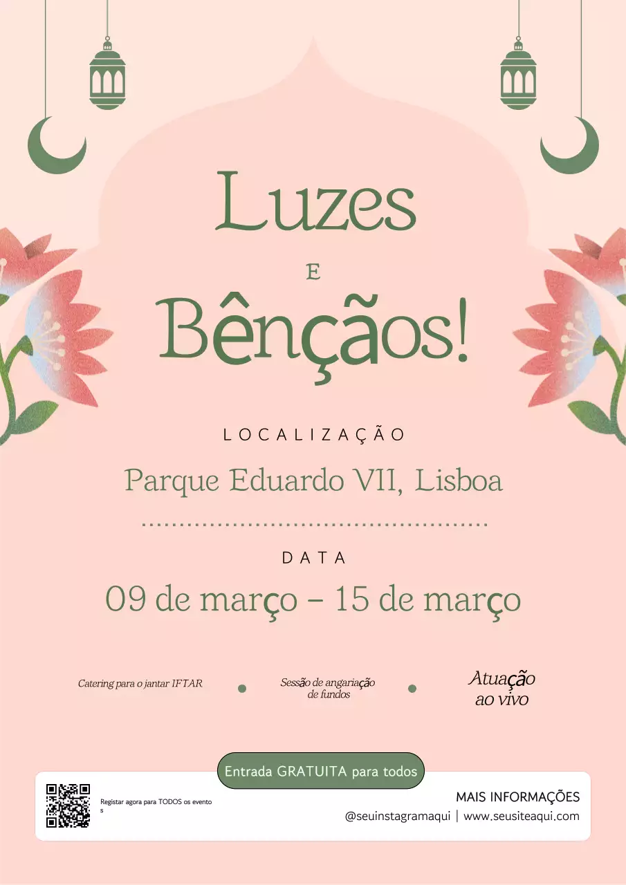 bege elegante anúncio de evento do Ramadão
