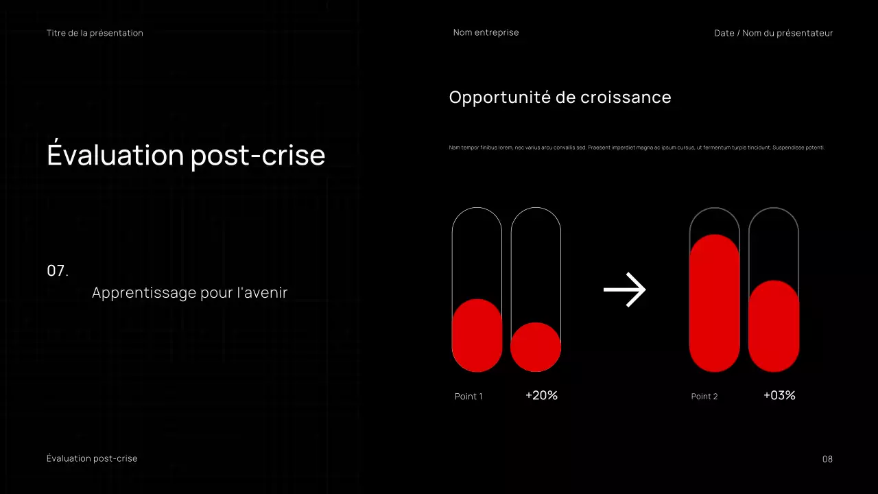 Présentation d'un webinaire d'entreprise minimaliste, tendance, noir et rouge