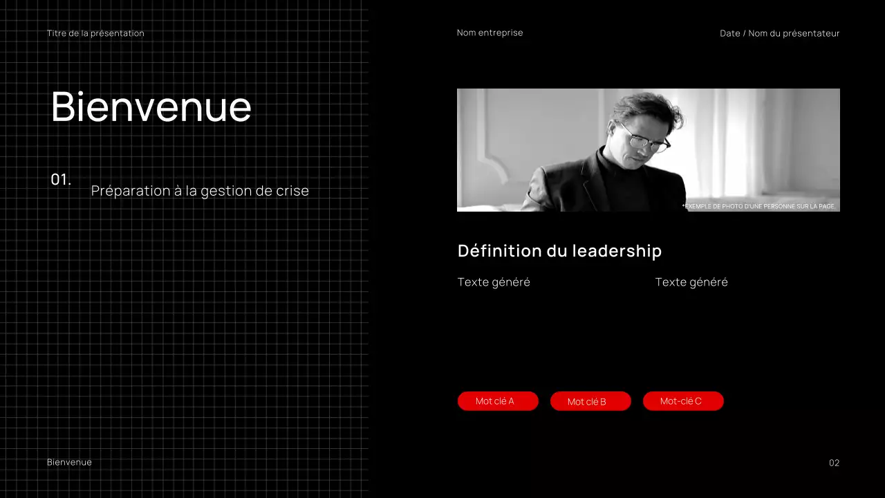 Présentation d'un webinaire d'entreprise minimaliste, tendance, noir et rouge