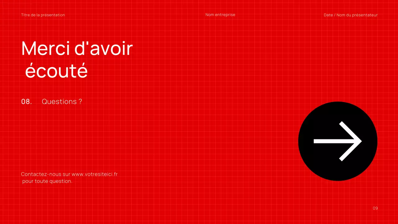 Présentation d'un webinaire d'entreprise minimaliste, tendance, noir et rouge